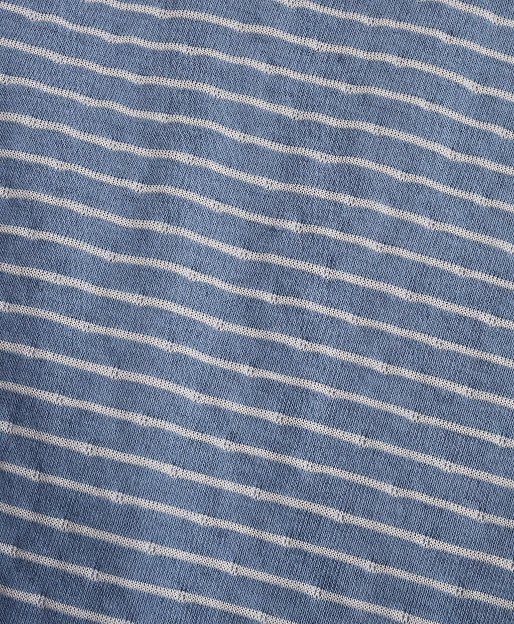 Striped Double-Knit Long-Sleeve Henley