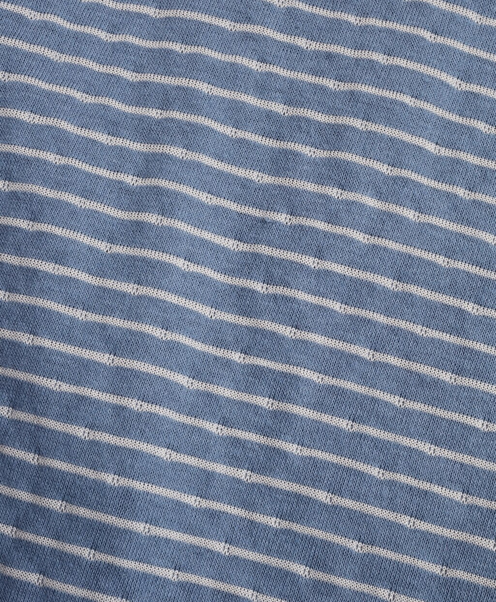 Striped Double-Knit Long-Sleeve Henley