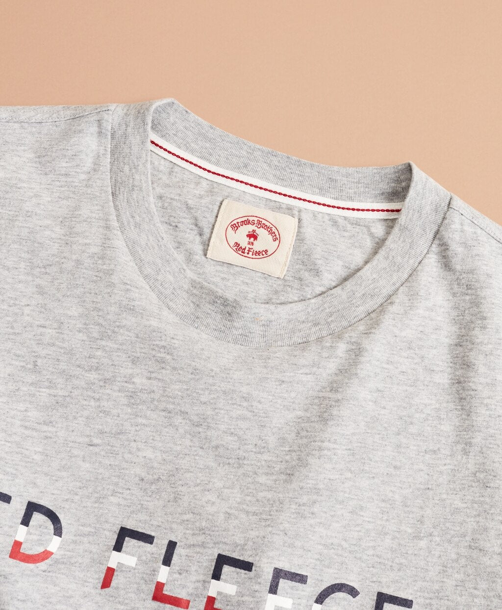 Jersey Cotton Red Fleece Graphic T-Shirt