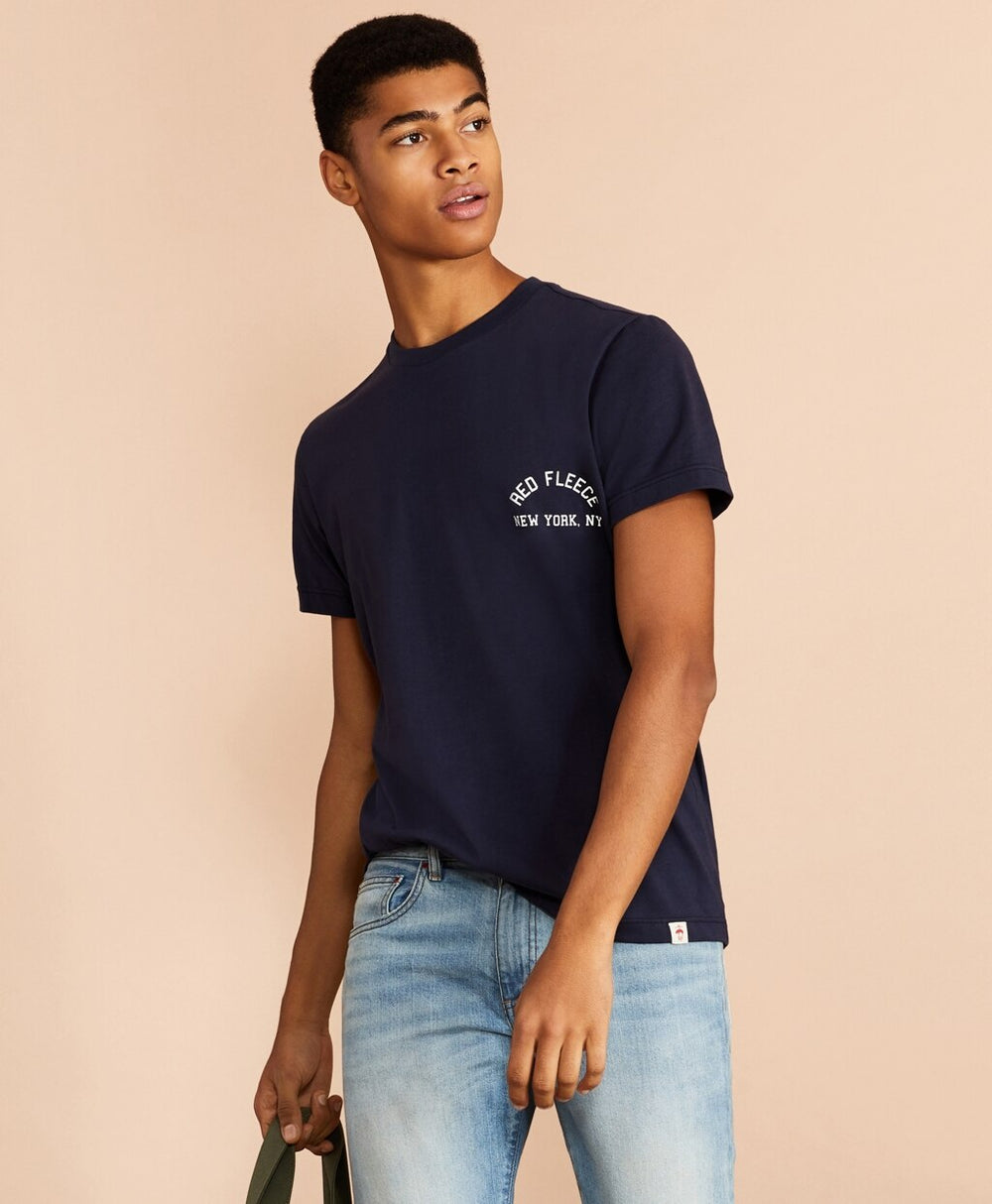 Jersey Cotton Red Fleece NY Graphic T-Shirt