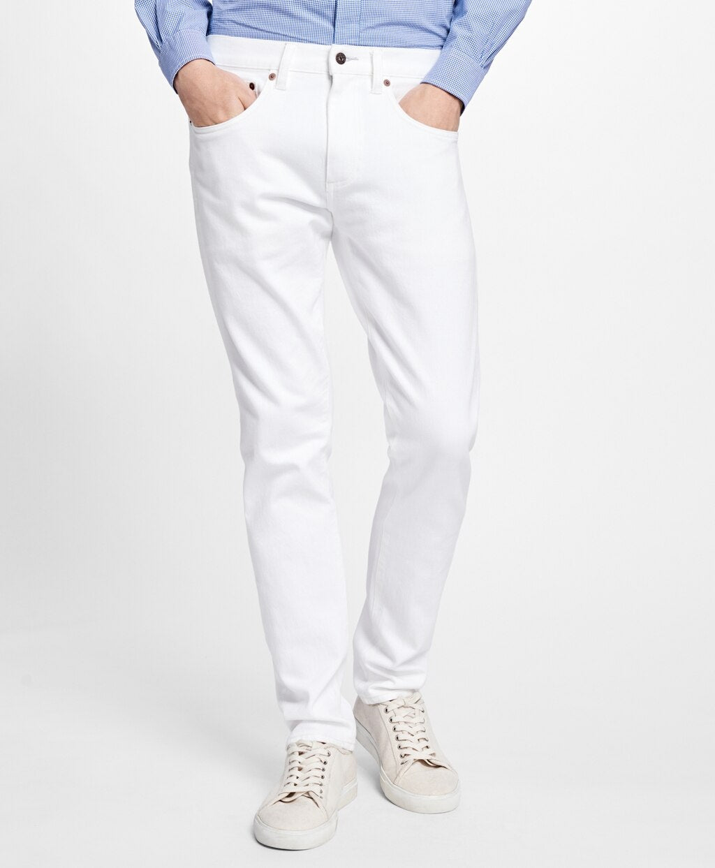 116 Slim Fit White Denim Jeans