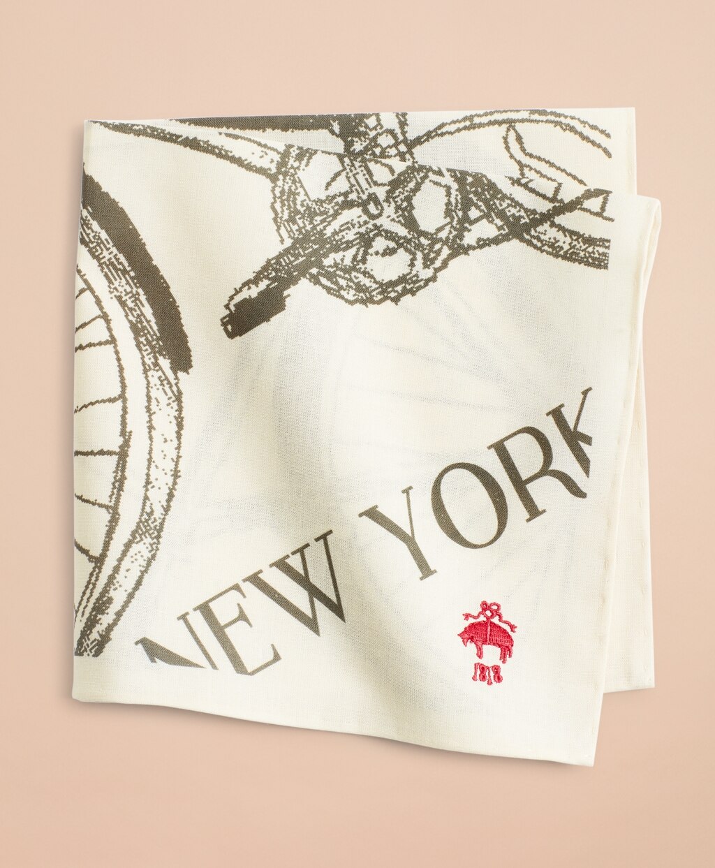 Cotton Bicycle-Print Pocket Square