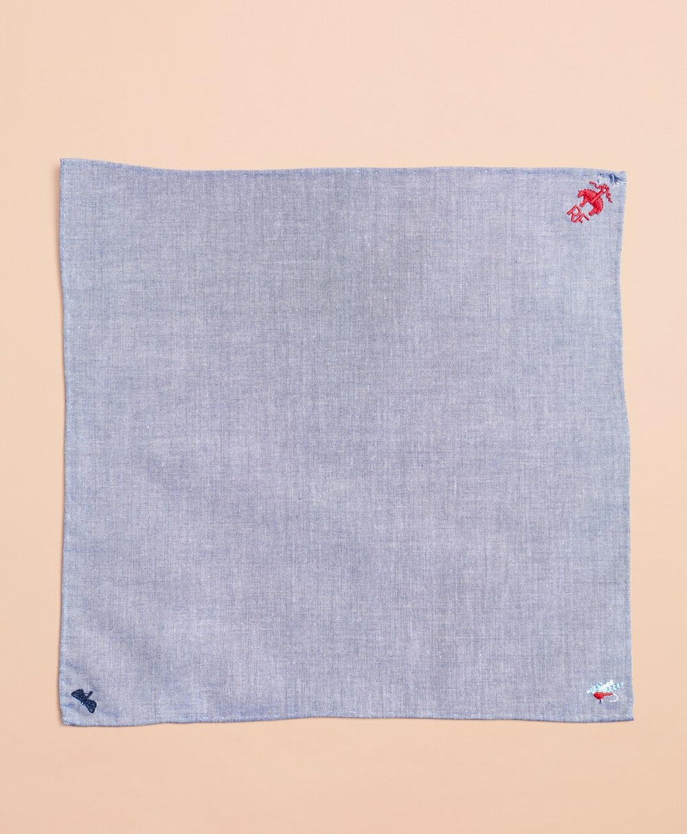 Embroidered Cotton Pocket Square