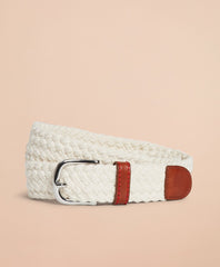 Braided Leather-Trim Belt