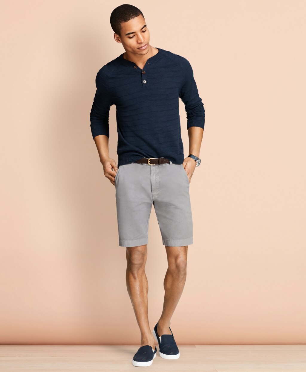 Stretch Cotton Twill Shorts