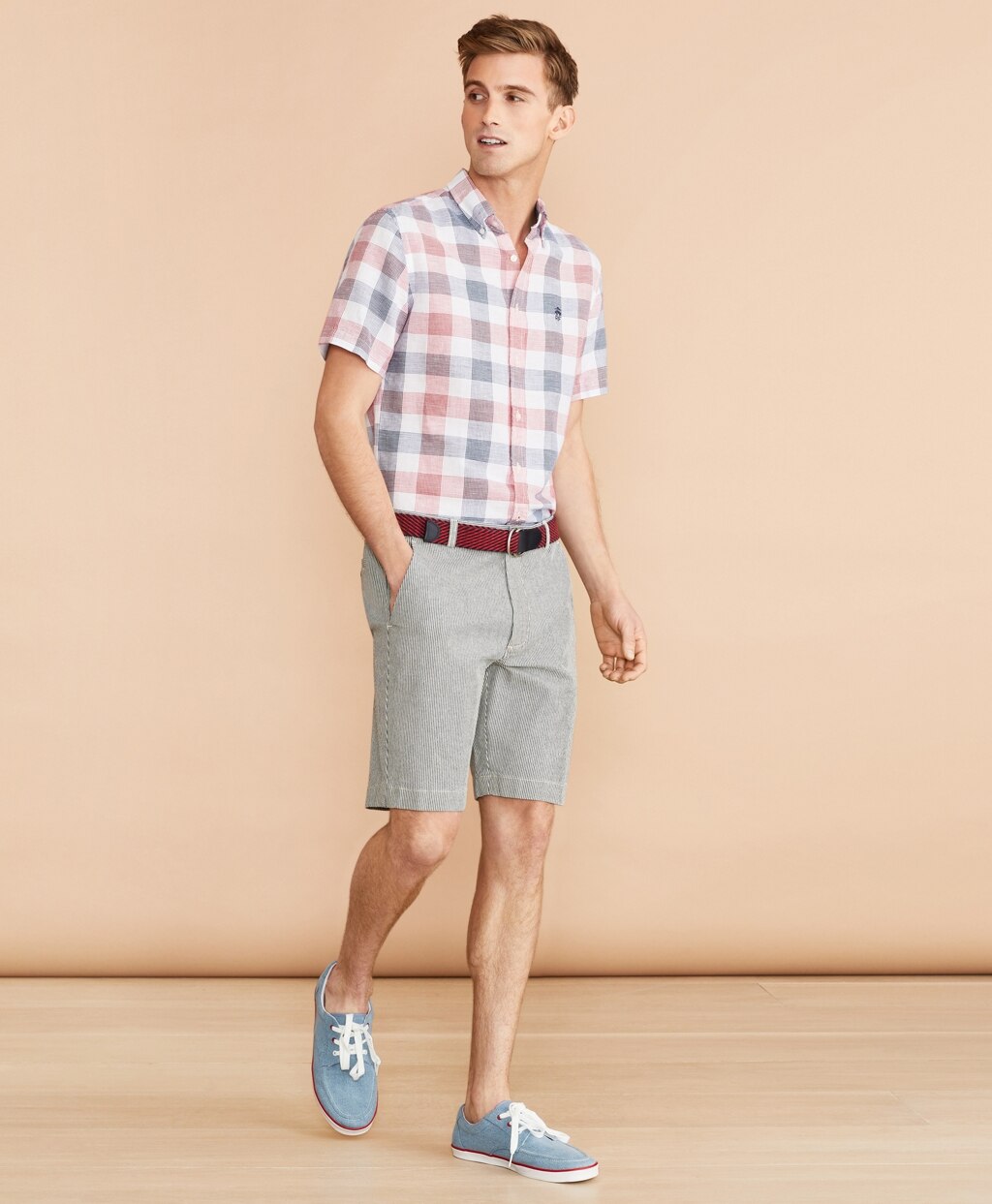 Striped Indigo Chino Shorts