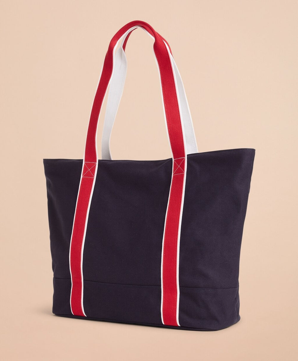 Red Fleece NYC Large Canvas Tote Bag