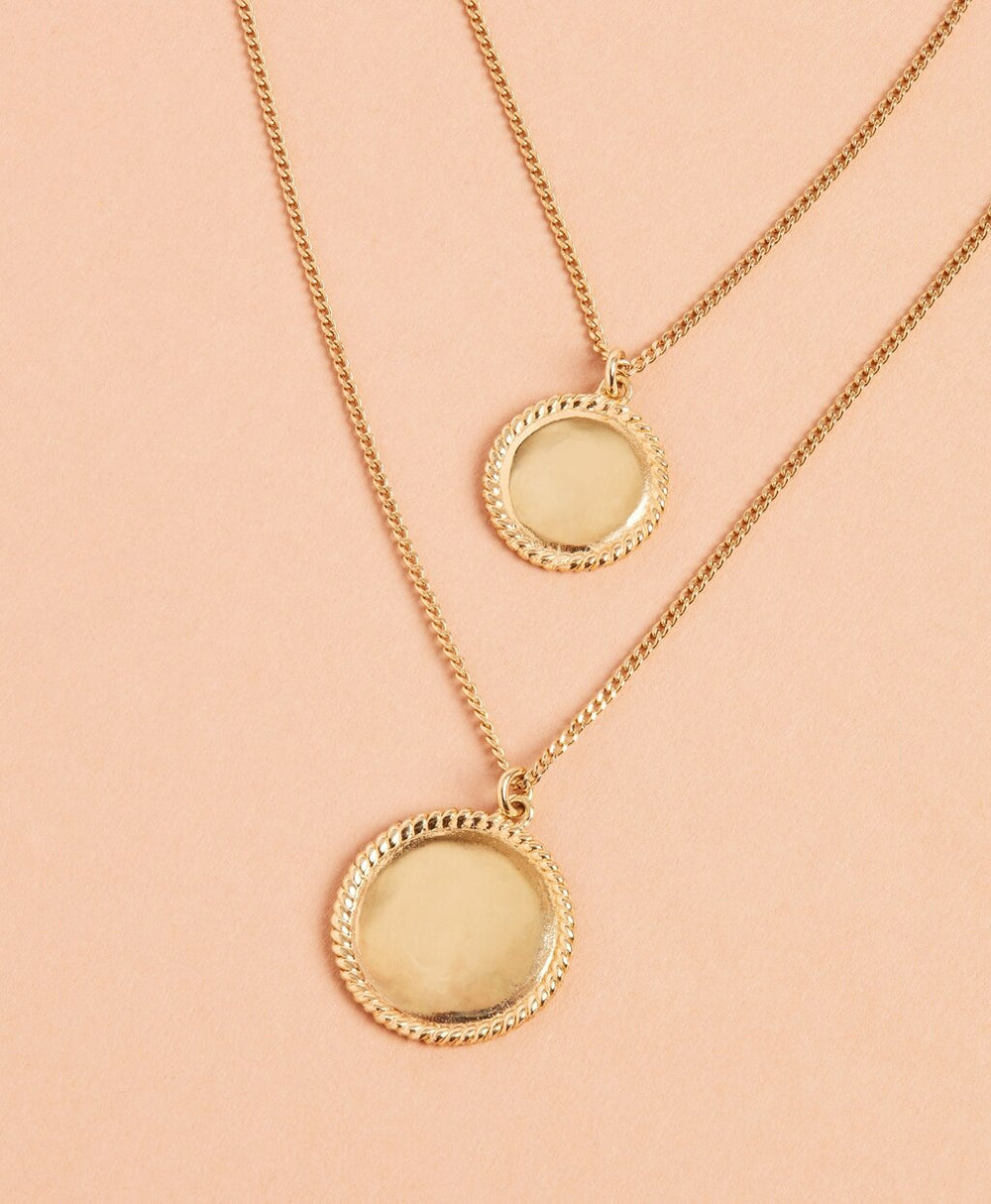 Demi Fine Layered Disk Necklace