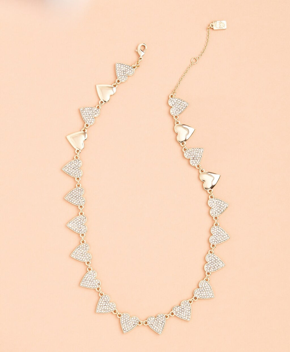 Crystal-Covered Heart Necklace