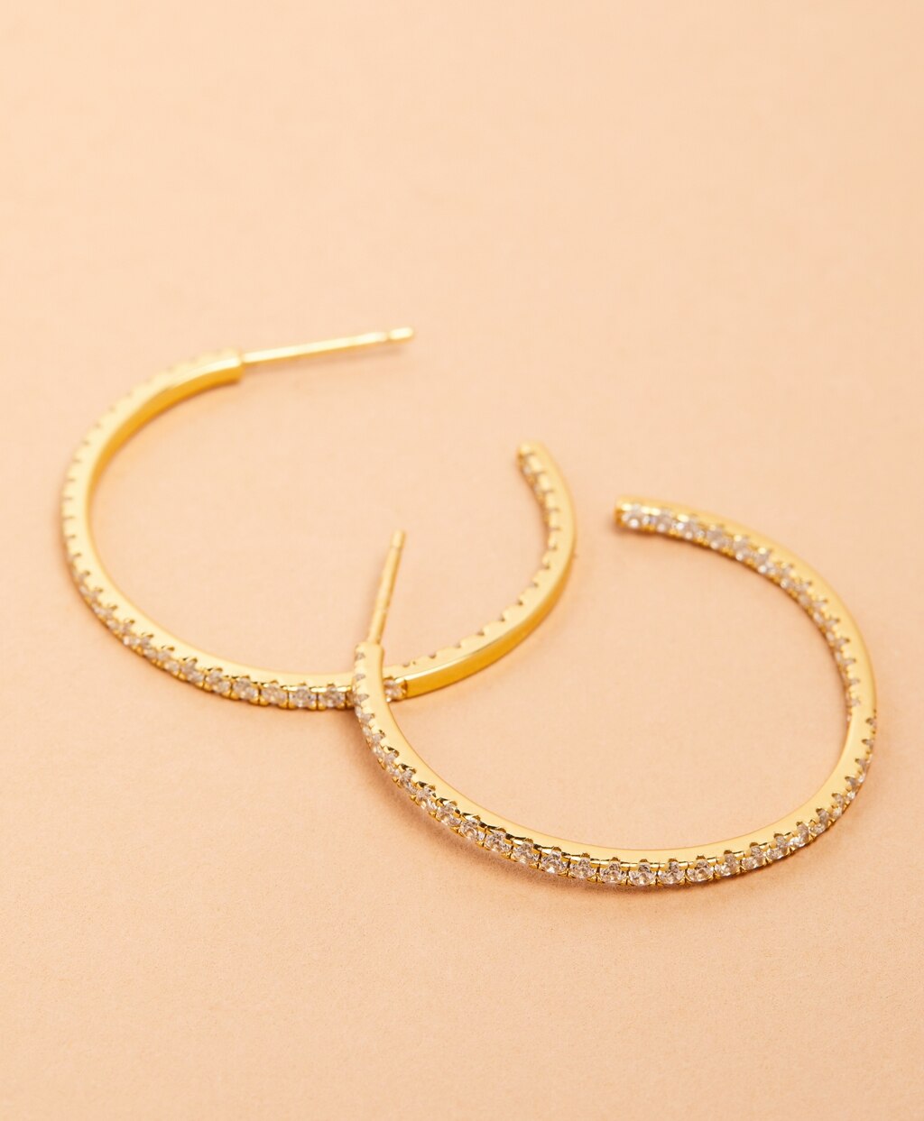 Demi-Fine Crystal Hoop Earrings