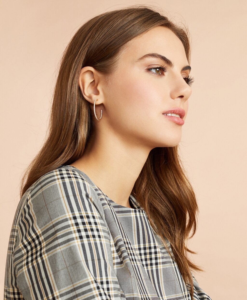 Demi-Fine Crystal Hoop Earrings