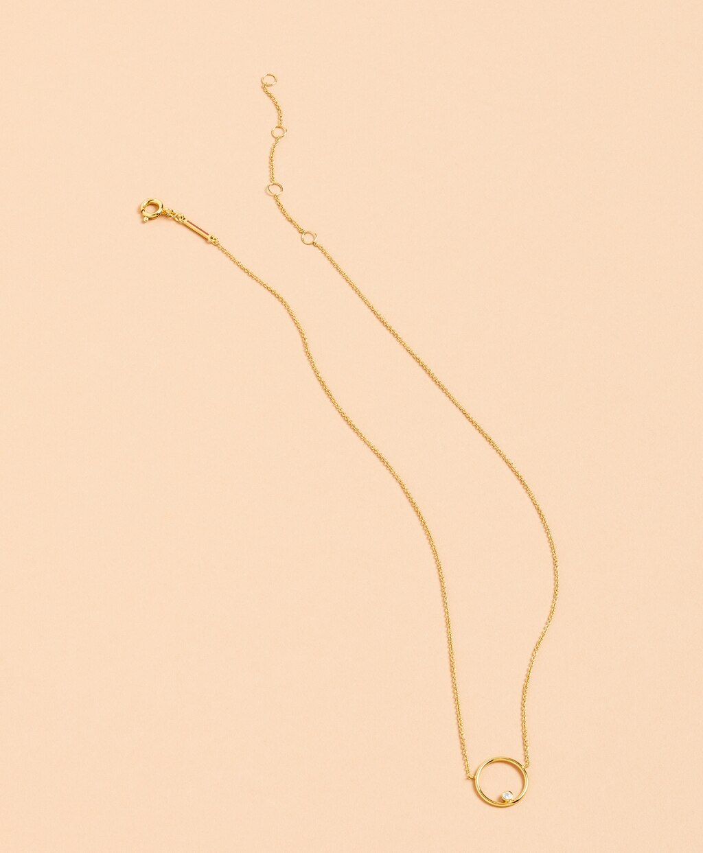 Demi-Fine Crystal Circle Pendant Necklace