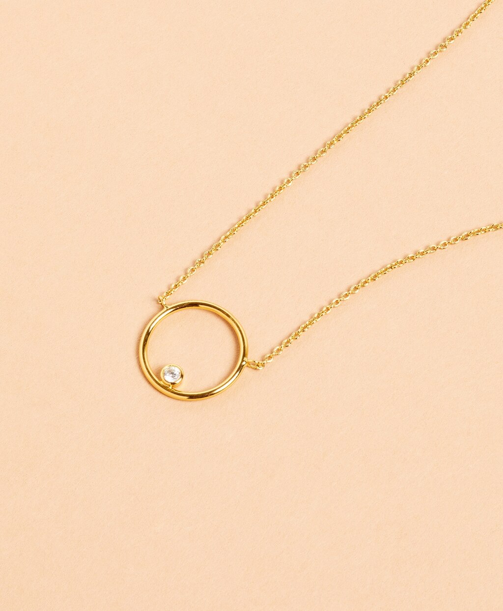 Demi-Fine Crystal Circle Pendant Necklace