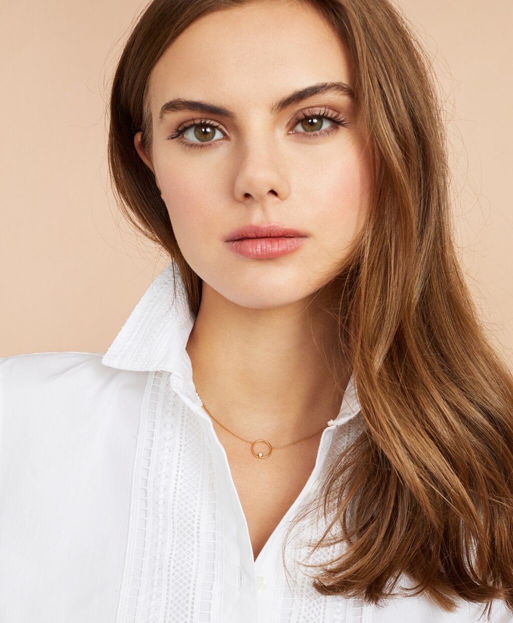 Demi-Fine Crystal Circle Pendant Necklace