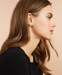 Demi-Fine Freshwater Pearl & Crystal Hoop Earrings