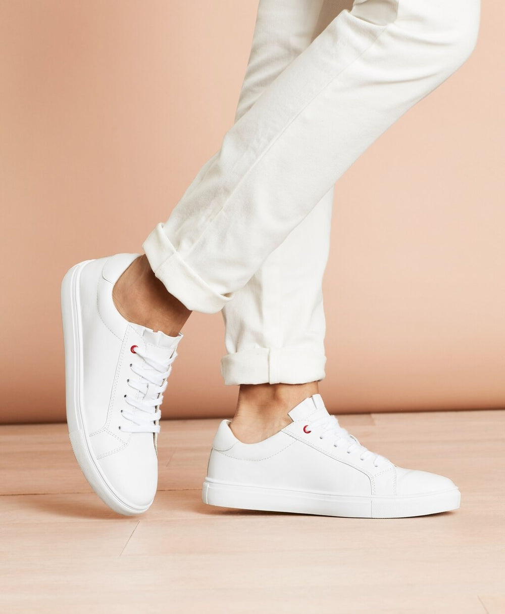 Ruffle-Trimmed Leather Low-Top Sneakers