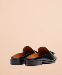 Leather Tassel Loafer Mules
