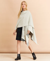 Logo-Pattern Wool-Blend Ruana