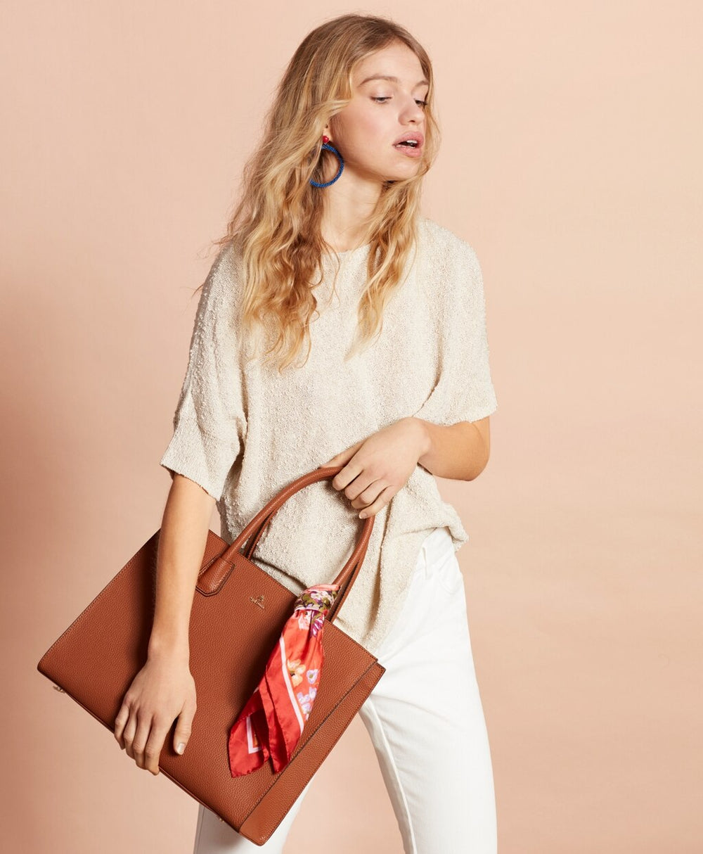 Pebbled Leather Tote Bag