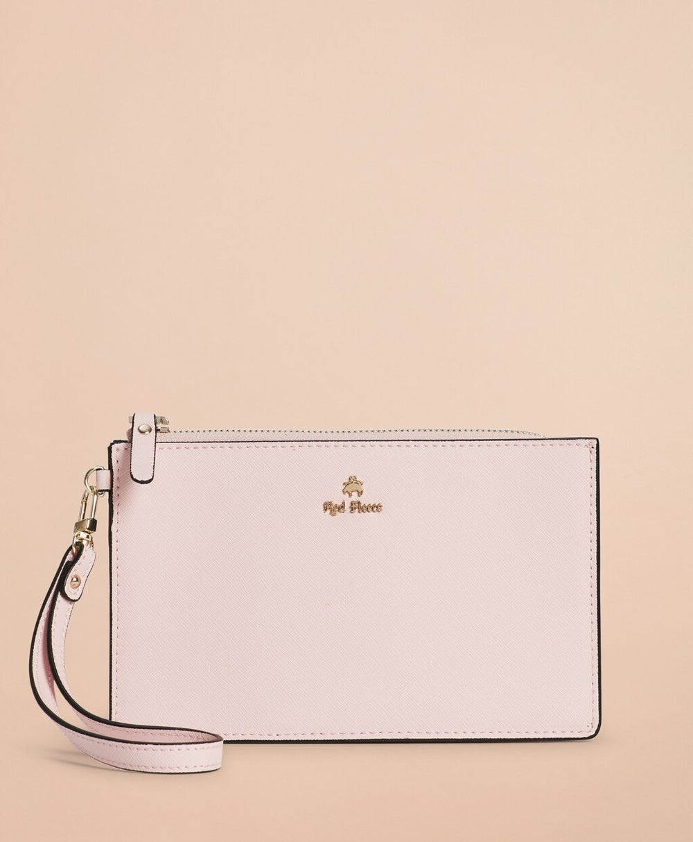 Saffiano Leather Wristlet Clutch