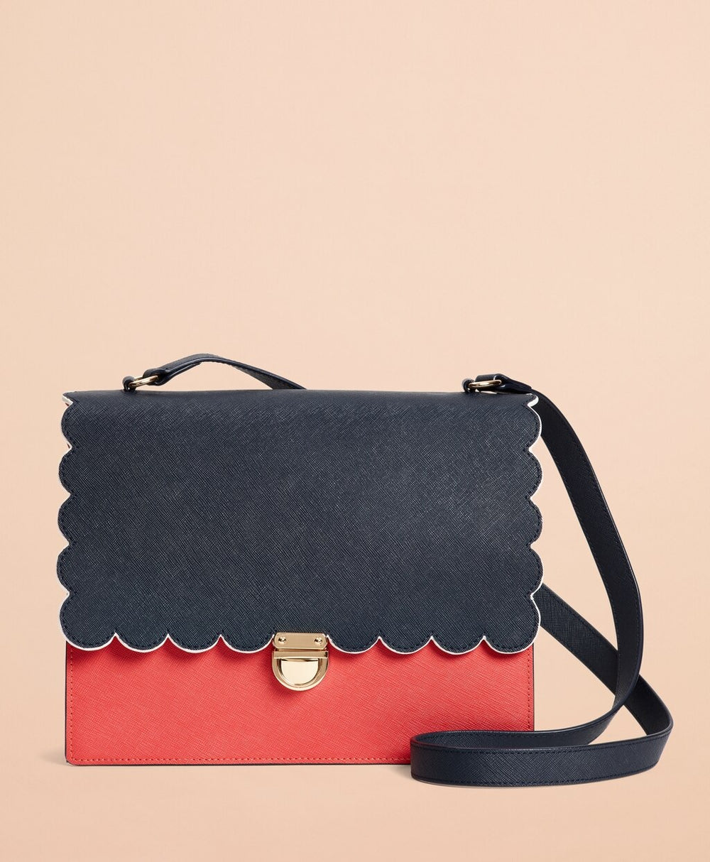 Color-Block Saffiano Leather Shoulder Bag