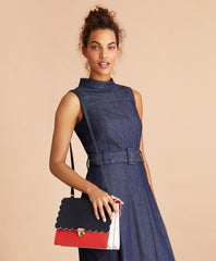 Color-Block Saffiano Leather Shoulder Bag