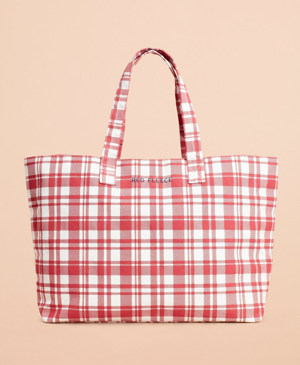 Plaid Canvas Tote Bag