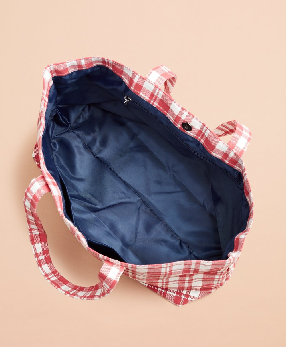 Plaid Canvas Tote Bag