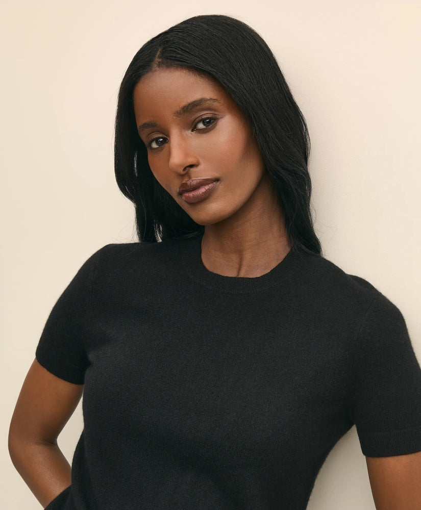 Short-Sleeve Shell Sweater in Cashmere
