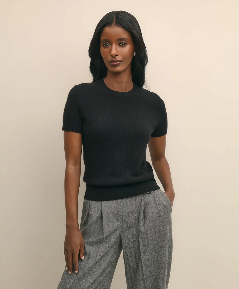 Short-Sleeve Shell Sweater in Cashmere