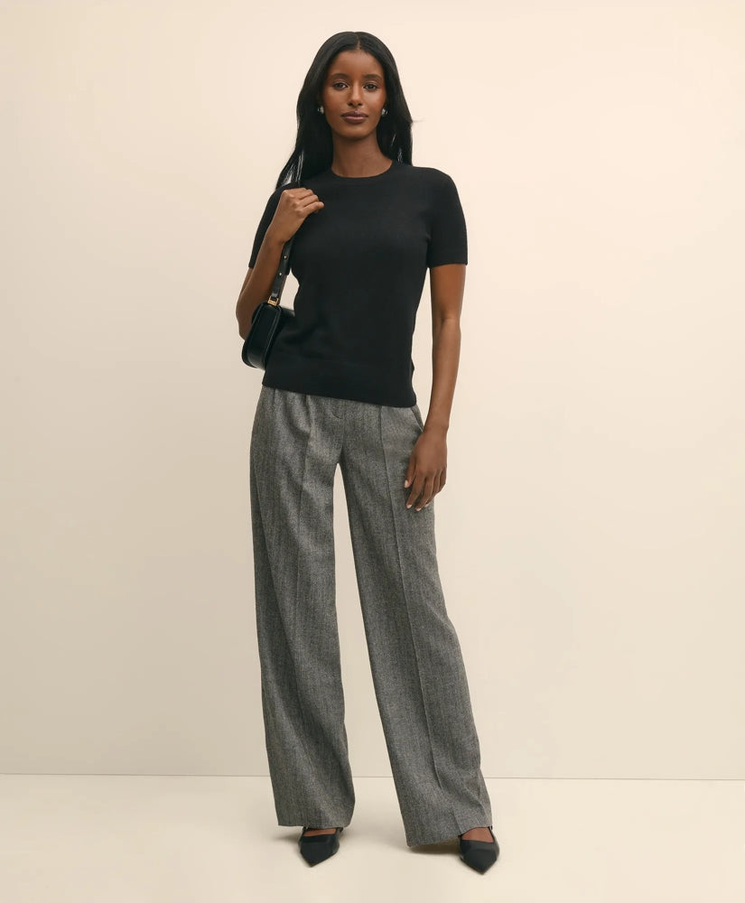 Short-Sleeve Shell Sweater in Cashmere