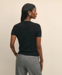 Short-Sleeve Shell Sweater in Cashmere