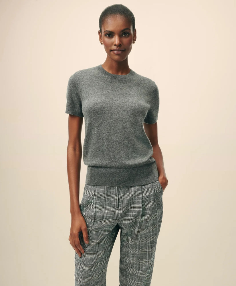 Short-Sleeve Shell Sweater in Cashmere