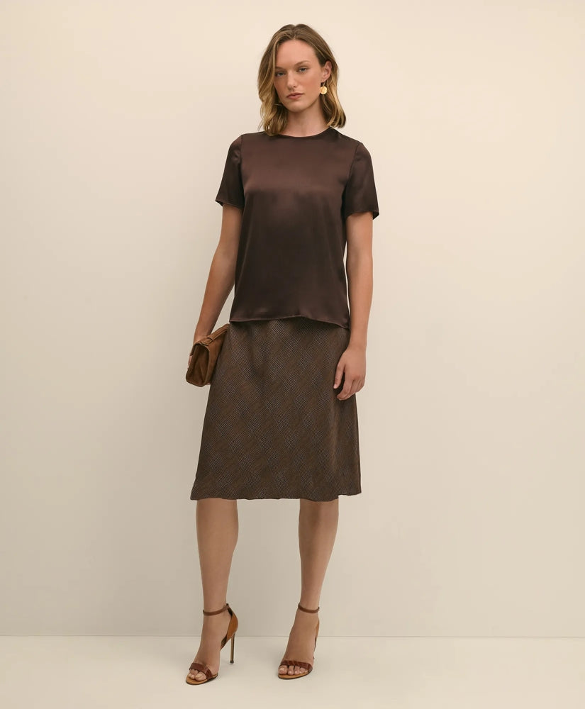Short-Sleeve Top in Washable Silk Charmeuse