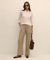 Silk Cashmere Twist Neck Sweater