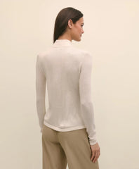 Silk Cashmere Twist Neck Sweater