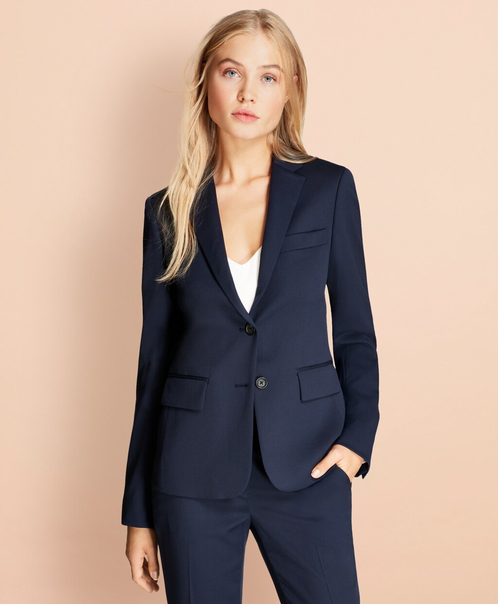 Stretch Wool Two-Button Jacket