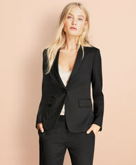 Stretch Wool One-Button Jacket
