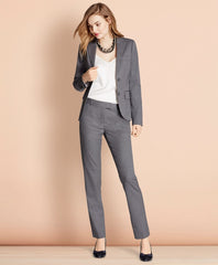 Pinstripe Stretch Wool Two-Button Jacket