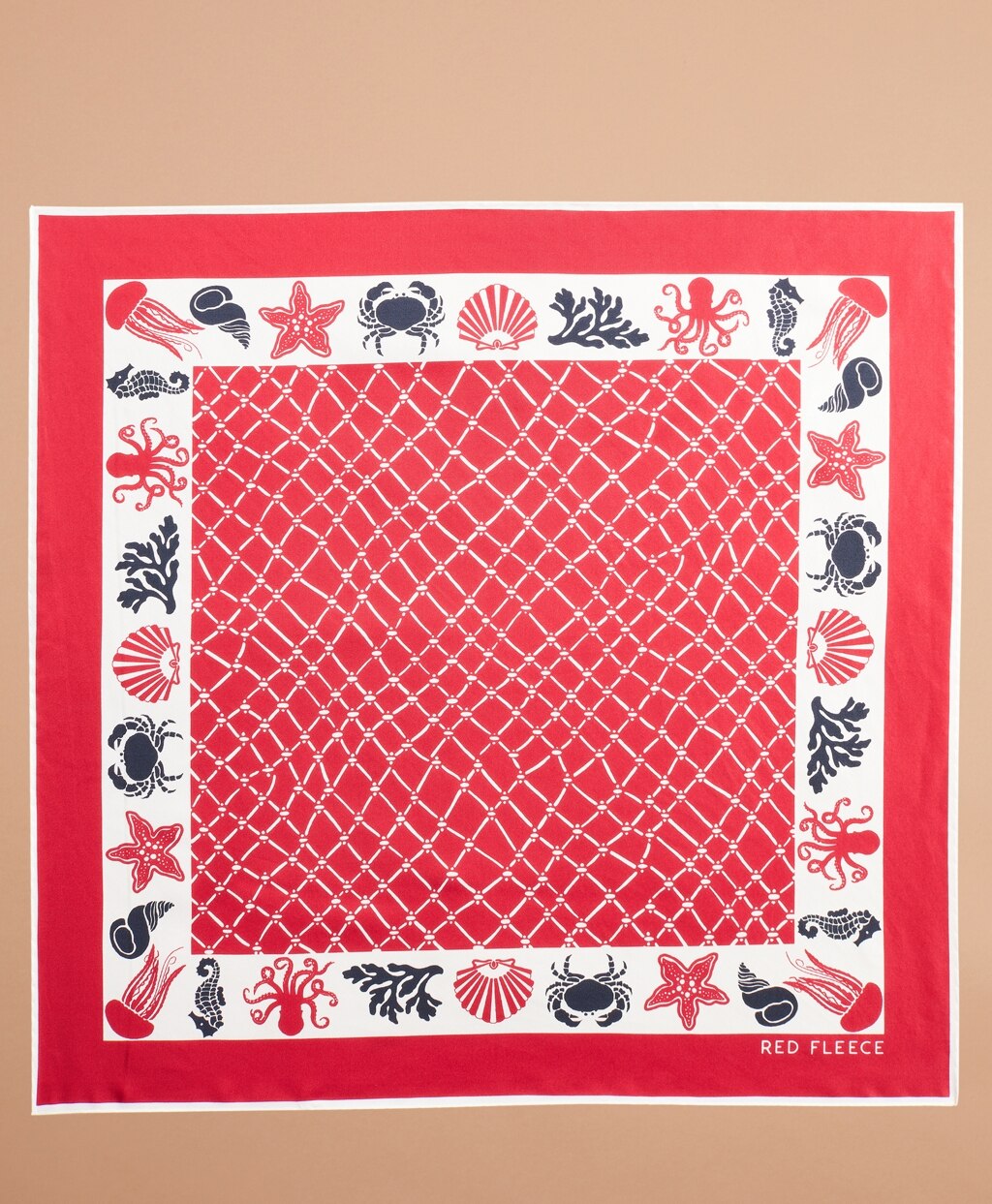 Nautical-Print Silk Square Scarf