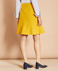 Wool-Blend Trumpet Skirt
