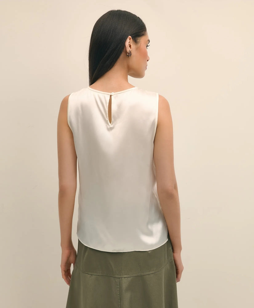 Sleeveless Shell in Washable Silk