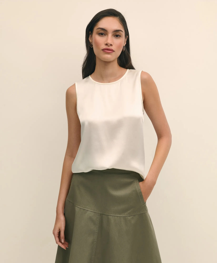 Sleeveless Shell in Washable Silk