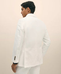 Slim Fit Cotton-Linen Herringbone Double-Breasted Suit Jacket