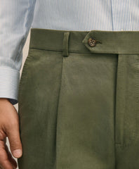 Slim Fit Fine Twill Washed Linen-Cotton Single-Pleat Suit Pants