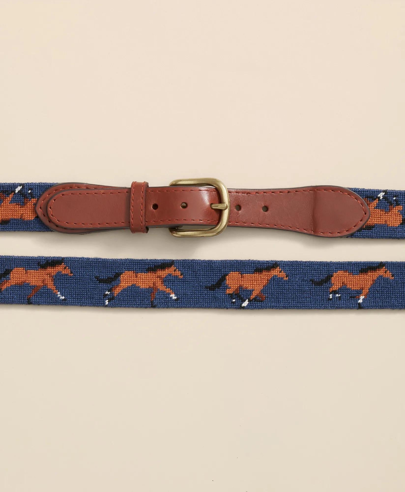 Smathers & Branson Needlepoint Horse Belt