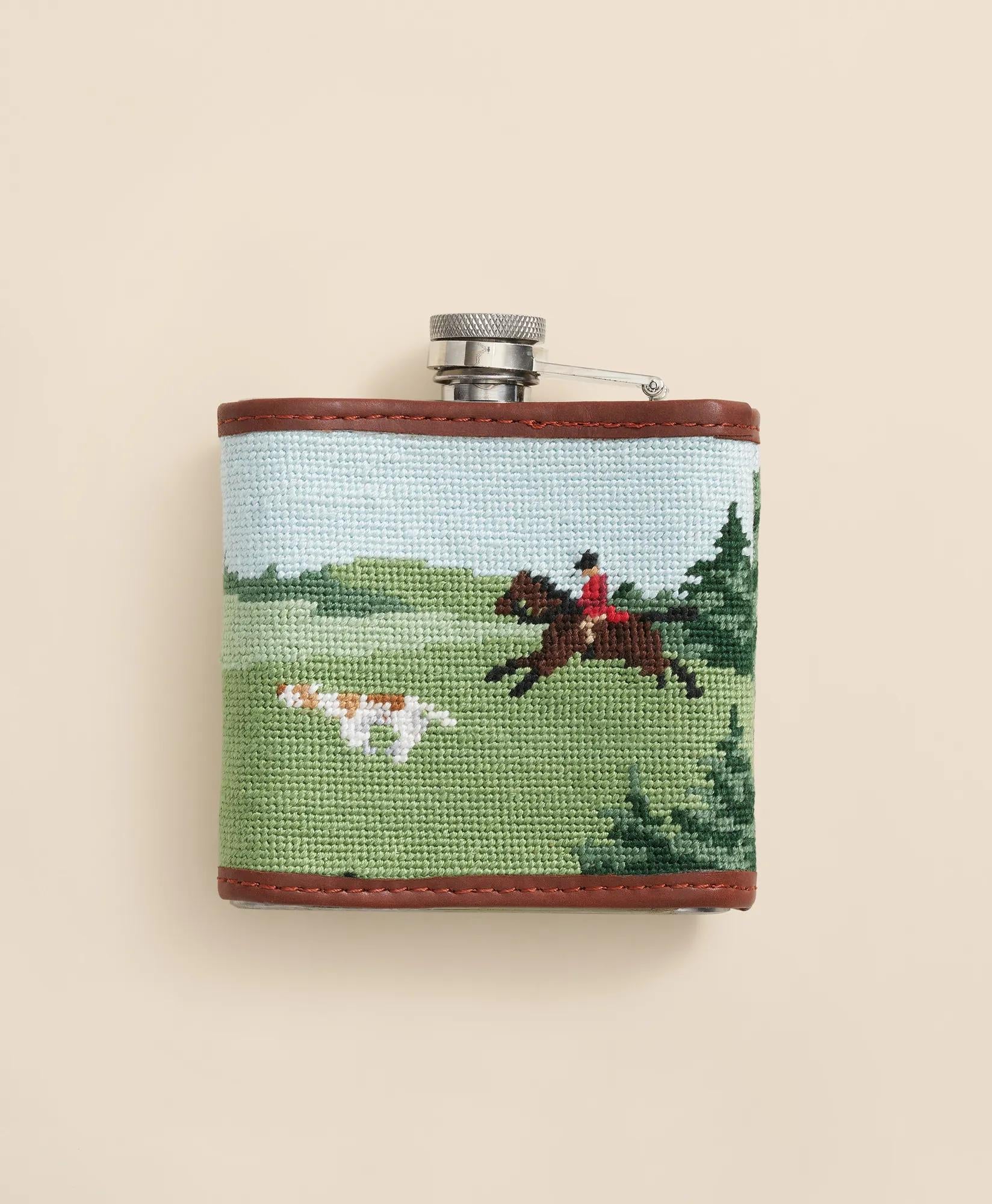 Smathers & Branson Stainless Steel Needlepoint Flask