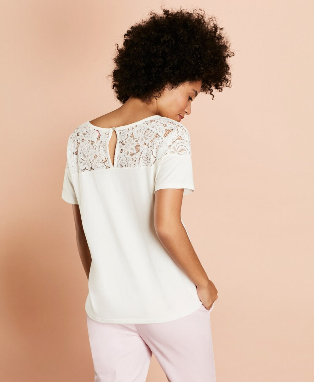 Lace-Yoke T-Shirt