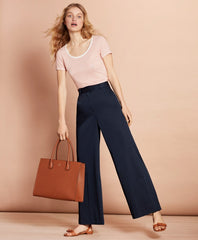 Striped Linen-Blend Scoop-Neck T-Shirt