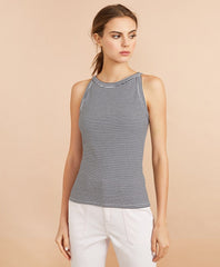 Striped Rib-Knit Tank Top
